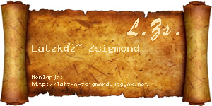Latzkó Zsigmond névjegykártya